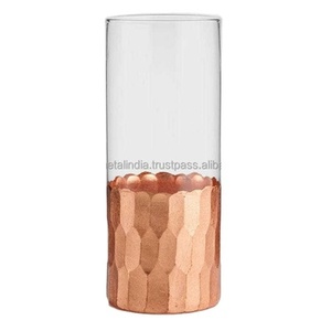 Tasse en métal au design antique avec couvercle en verre en acier inoxydable plaqué cuivre vente en gros de haute qualité Style européen décoration de la maison - Product Image 1