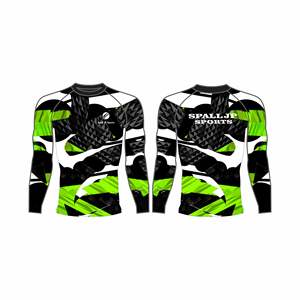 T-shirt de compression pour homme en spandex imprimé par sublimation, à séchage rapide, manches longues, pour le sport, la course à pied, l'entraînement, rash guard - Product Image 4