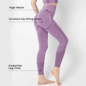 Leggings sin costuras de cintura alta servicio OEM material transpirable producción directa de fábrica pedidos al por mayor aceptados envío rápido - Product Image 5