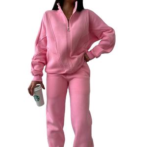 Conjunto de Sudadera con Capucha y Pantalones Deportivos Personalizados de Invierno 2026, Estilo Urbano, Cierre de Cremallera, Talla Grande, para Hombre y Mujer, con Forro Polar - Product Image 3