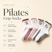 Chaussettes de sport en coton avec grip en silicone personnalisé, antidérapantes, pour Pilates
