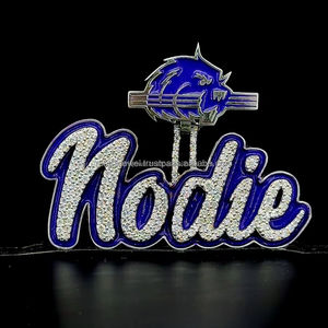 Top artisanat émail pendentifs 925 argent Sterling Moissanite lettre pendentif Design Unique pour délicat glacé Hip Hop bijoux - Product Image 1