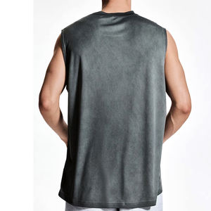 Pakistan Made Gym Débardeurs Qualité Premium Matériau Respirant Haute Qualité Sans Manches Hommes Débardeur Motif Blanc Singlet - Product Image 5