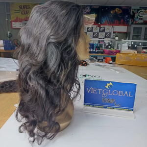 Belle vague de corps de cheveux humains vierges vietnamiens 100% pour les extensions de double trame de machine cuticule alignée couleur naturelle - Product Image 1