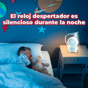 Reloj Despertador Moderno con LED Azul para Astronautas, con Control Táctil, Lámpara de Escritorio 2 en 1, Cuerpo de Plástico - Product Image 6