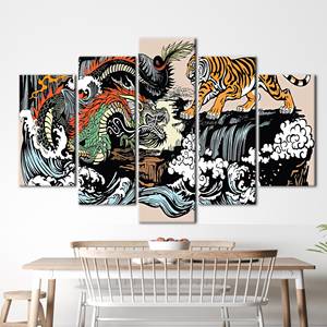 อุทาคาวะ คุนิโยชิ ดราก้อน วีส์ ไทเกอร์ ภาพพิมพ์บนผ้าใบ,5P Mix:Gallery Wrap - Product Image 1