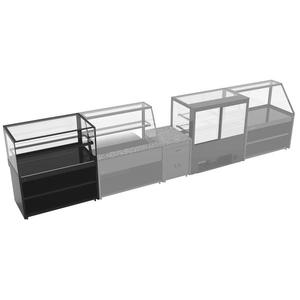 Vitrine réfrigérée pour gâteaux TORONTO - 1800 mm - Double vitrage - façade noire - avec 3 étagères - vitre arrière coulissante miroir - Product Image 4