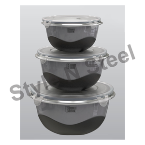 Bol Fiesta bol en acier inoxydable 3 pièces ensemble avec bol de luxe et utilisation pour boîte à lunch - Product Image 1