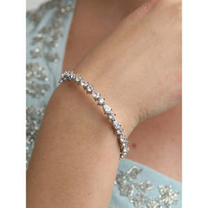 Fino # Brazalete Solitario de Plata de Ley 925 con Circonita Suiza y Baño de Rodio - Regalo para Mujeres y Niñas - Product Image 5