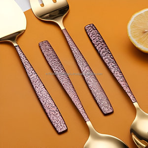 Vente chaude hôtel de luxe 6 pièces or couverts vaisselle personnalisé ensemble d'ustensiles de service pour la cuisine - Product Image 2
