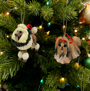 ตุ๊กตาสุนัขลาซาแอปโซ่วาดด้วยมือทำจากเรซิ่นของตกแต่งเทศกาลคริสต์มาส - Product Image 2