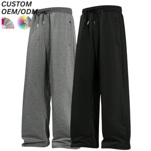 Pantalones Casuales Elásticos de Cintura Media para Hombre, Tallas Grandes, 100% Algodón, Cierre con Cordón en la Parte Delantera, Logotipo Personalizado, Suministro al por Mayor OEM/ODM - Product Image 3