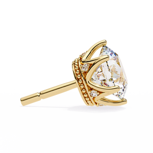 Hermosos Pendientes de Oro de 18K con Diseño de Corona de Diamantes Cultivados en Laboratorio para Boda, Hechos de Aleación de Zinc - Product Image 4