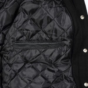 Men's High Street Two-Tone Stand Collar Varsity Letterman Baseball <b>Jacket</b> with <b>Retro</b> Design and Front Side Pockets - Product Image 3