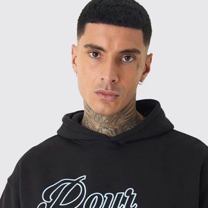 Vêtements de sport décontractés pour hommes, survêtement, sweat à capuche et pantalon de survêtement deux pièces imprimés de couleur unie pour l'hiver - Product Image 5