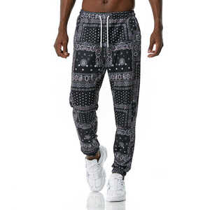 Pantalones de chándal de algodón 100% de peso pesado personalizados Street Black Puff Print pantalones de hombre Joggers Pantalones largos Pantalones de chándal - Product Image 1