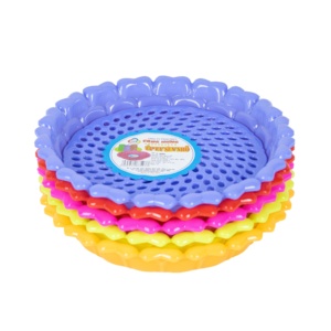 Plateau de drainage multifonctionnel empilable en plastique PP robuste à 2 couches avec bord festonné pour cantine scolaire - Product Image 6