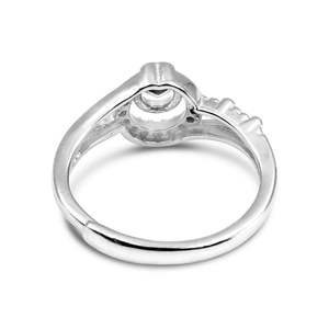 NOVAMART Fine Zarkan Romantic Heart Double Loop <b>Ring</b> Pure <b>Silver</b> with <b>Emerald</b> Cut Gemstone Rhodium Plated Platinum Material Gift - Product Image 5