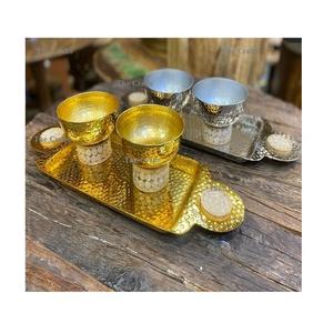 Acrylic And Aluminium Hammered Nuts Server With Tray Set Of 4 Customized Size Dry Fruits <b>Serving</b> Jars - Product Image 6