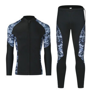 Traje de neopreno de 2 piezas para hombre y mujer, traje de baño térmico separado para surf, esnórquel, pesca submarina, buceo de otoño - Product Image 2