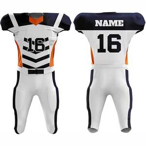 ชุดเสื้อเจอร์ซีย์อเมริกันฟุตบอลแขนสั้นแบบกำหนดเอง พิมพ์โลโก้ตามสั่ง สวมใส่สบาย ระบายอากาศได้ดี ซับเหงื่อ - Product Image 1