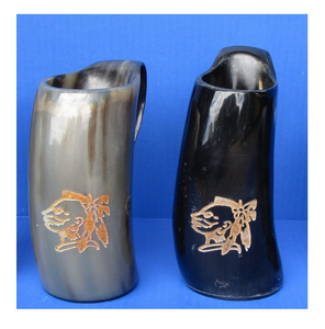 Mug en corne de buffle gravé, nouveau design, authentique, fait à la main, mug à bière en corne de buffle, prix les plus bas - Product Image 6
