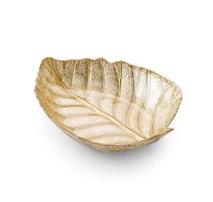 Bol de service à dessert en acier inoxydable avec support en forme de feuille, design fantastique, couleur argent, pour servir des chocolats, des fruits secs - Product Image 2