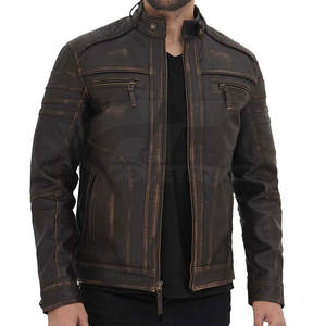 Chaqueta de Cuero de Vaca 2026 para Hombre, Cuello Alto, Uso Exterior, Ecológica, Transpirable, con Logo Frontal, Precio Mayorista - Product Image 4