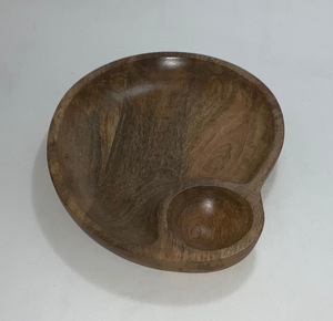 Bol de haute qualité avec support Plateau en bois naturel non toxique Snacks & Chutney Bol de service en bois de neem sans couleur utilisée - Product Image 2