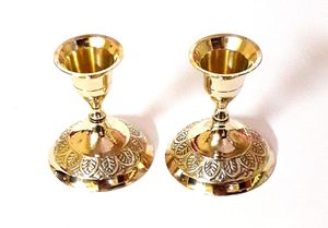 Candelabro de Metal de Alta Gama, Hecho a Mano, Personalizado, Ecológico, de Latón Dorado, con Base Repujada, Frascos de Linterna para el Hogar - Product Image 6