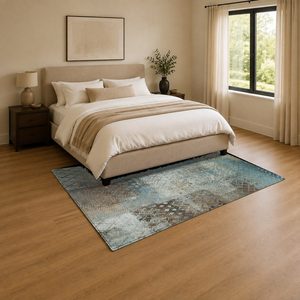 <b>RUGS</b> DEPOT LXDP-0176 Wholesale <b>Charcoal</b> <b>Grey</b> Modern Vintage Digital Printed Machine Washable Chenille Area <b>Rug</b> Non Slip - Product Image 3