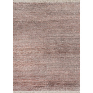 Kairos Hand Knotted <b>Wool</b> Silk Rug Grey Black AKWS-13016 Solid Abstract Rectangle Design for Home Hallway Use Room Rug Handmade - Product Image 1