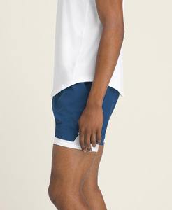 กางเกงขาสั้นผ้าย้อมสีพื้นผ้าโพลีเอสเตอร์ระบายอากาศได้ดีสำหรับเทนนิสแบบลำลองของผู้ชายมีลวดลายและสีตามสั่งโดยมีโลโก้ศิลปะ3D - Product Image 6