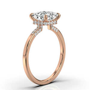 Bague de fiançailles en or massif 14 carats et 18 carats personnalisable bande de bijoux fins classiques avec diamant pour l'anniversaire de mariage des femmes - Product Image 6