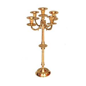 Handmade Aluminium Gold Color Centerpiece <b>Candelabra</b> Customized Size And Shape Candle Holder By Home Arts - Product Image 6
