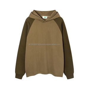 เสื้อฮู้ดดี้สตรีทแวร์ผ้าหนาปักลายตามสั่ง สีพื้น ตัดต่อสี ผ้าฝ้ายไม่มีเชือก ผ้าฟลีซ ดีไซน์เนอร์ ทรงครอป โอเวอร์ไซส์ สำหรับผู้ชาย - Product Image 6