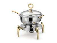 Luxuriöser 5L Edelstahl Silber Chafing Dish mit Hydraulikdruckdeckel und Sichtglas für Restaurant-Buffets