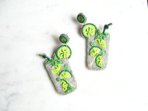 Pendientes Colgantes de Macramé Ajustables, Cuentas de Turquesa de Algodón, Pequeñas Perlas Chapadas en Oro, Piedra Principal Hecha a Mano, Forma Ovalada Ligera - Product Image 3