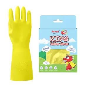 [Box Included] Little More Kids Rubber Gloves Children Gloves Dishwashing Cleaning Waterproof Kids Glove