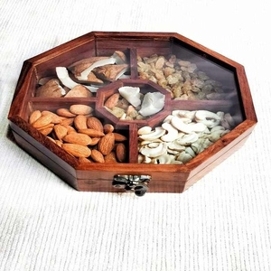 Elegante caja de fruta seca de madera de teca, artesanía pulida Premium, nuevo estilo, fruta seca y chocolate, embalaje con nueces, frutas secas - Product Image 3
