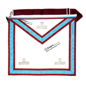 Delantal masónico Rite de 13 grados, venta al por mayor, Lodge Regalia, rojo, azul, bordado, algodón, tela de pato, miembro, delantal azul, Lodge blanco - Product Image 3