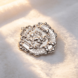 Custom Gold Plated Crown Pattern Lapel Pin Engraved Name Text Metal Badge For School Uniform Club Identity Ornament - Product Image 6