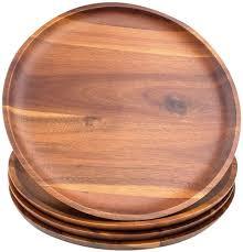 Assiettes en bois gravées jetables modernes, assiettes à dîner en bois naturel pour la décoration de la cuisine et l'usage domestique quotidien - Product Image 2
