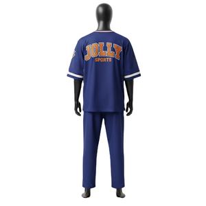 Ensemble de pantalon et maillot en mesh respirant de qualité supérieure pour homme, 190 GSM, bleu marine et orange, uniforme sportif, logo imprimé à chaud, maillot et pantalon en mesh pour homme - Product Image 2