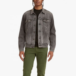 Wholesale Blank Men's Collarless Denim Cowboy <b>Jacket</b> Long Sleeve Single Button Eco-Friendly Windproof with Custom Logo Design - Product Image 5