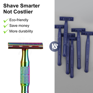Rasoir de sécurité de qualité pour barbier avec poignée antidérapante et lames remplaçables pour un rasage précis et lisse - Product Image 5
