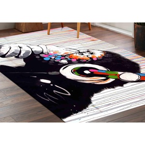 Alfombra Banksy Thinking Monkey: Regalo para amantes de la música, alfombra impresa, alfombra suave no tejida - Product Image 3
