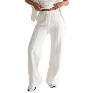 Wholesale <b>Women</b> Flare <b>Jogger</b> Pants And <b>Women</b> Trousers 100% Cotton Breathable Soft Baggy Wide <b>Straight</b> <b>Leg</b> Pants Sweatpants - Product Image 6