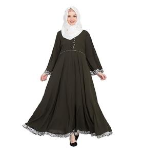 Nouveautés couleur noire abaya musulmane conception personnalisée Dubaï Turquie beaux vêtements islamiques abaya robe musulmane - Product Image 6