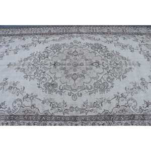 Alfombra Turca de 6x9.9 pies, Alfombra Oriental Blanca Vintage de Lana - Product Image 5